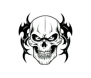 Download Menacing Skull SVG with Tribal Design | Free Vector Art for Pirate and Punisher Themes