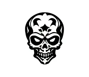 Download Skull SVG Free: Menacing Tribal Pirate Skull Art for Punisher-Style Designs and Crossbones Projects