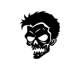 Download Menacing Zombie Face Halloween SVG Silhouette | Spooky Vector Graphic for Haunting Designs