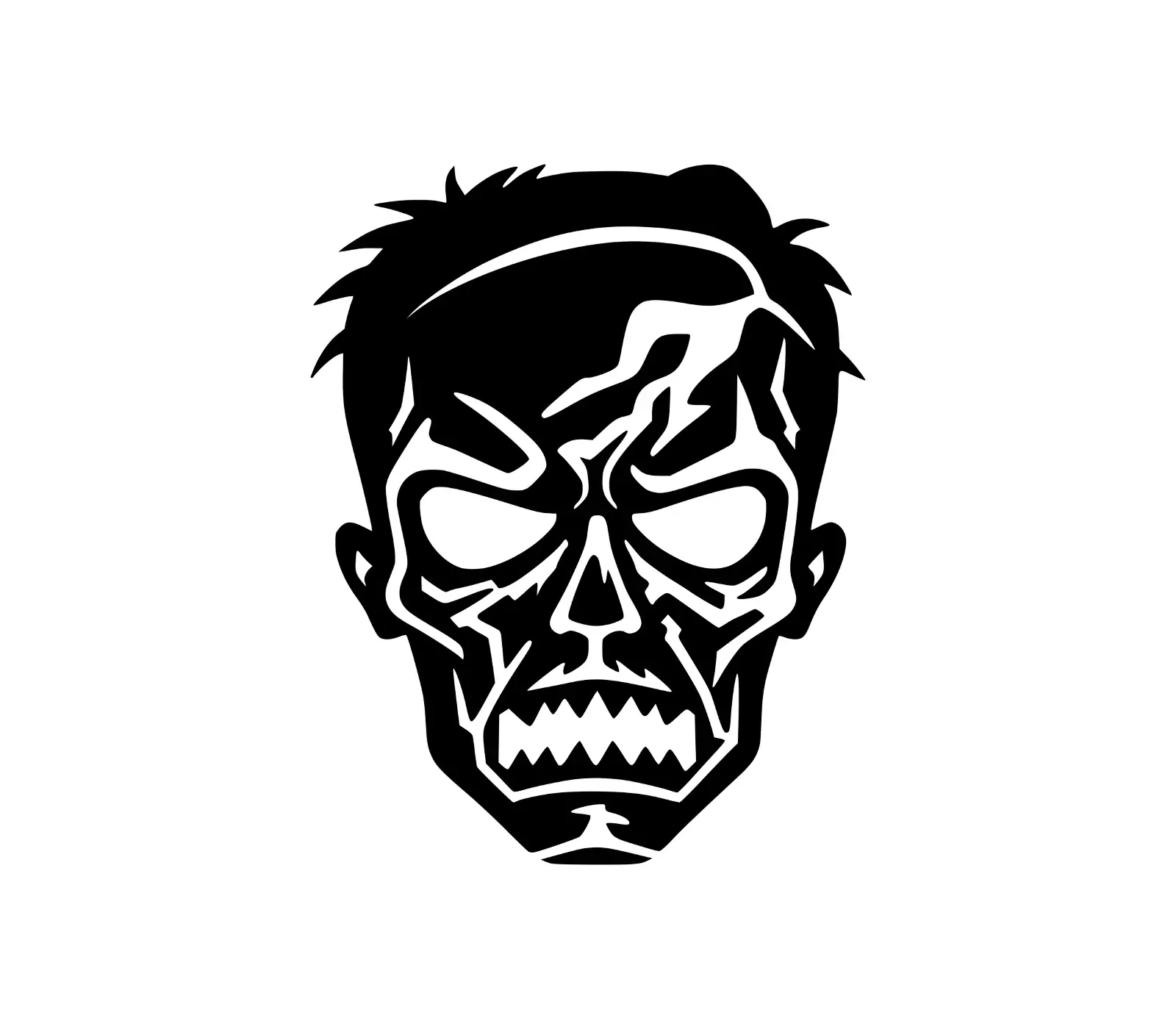 Menacing Zombie Face Halloween SVG | Spooky Vector