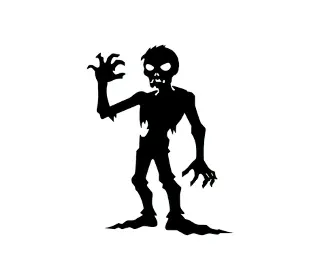 Download Menacing Zombie Silhouette SVG | Halloween Vector Art for Spooky Decorations and Crafts