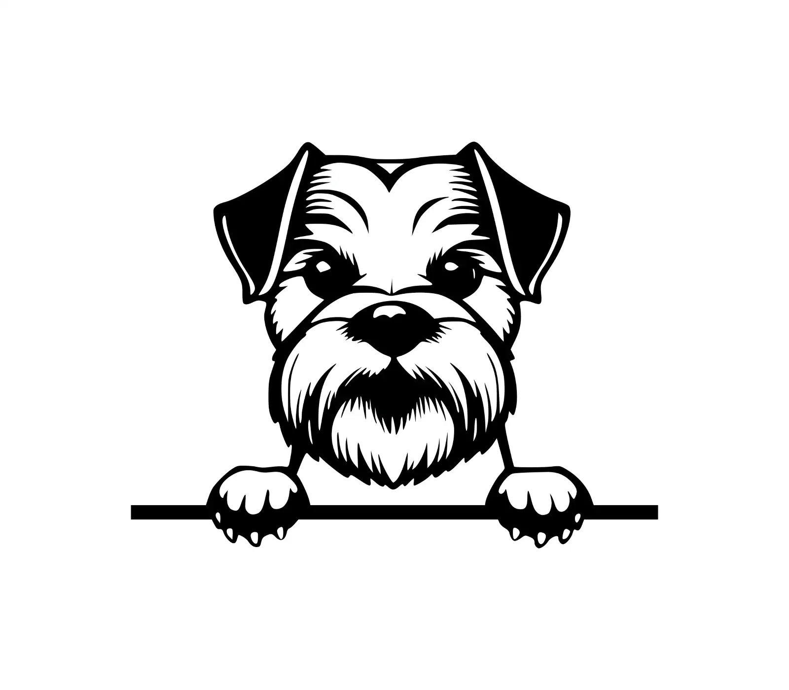 Miniature Schnauzer SVG | Peeking Dog Silhouette Art