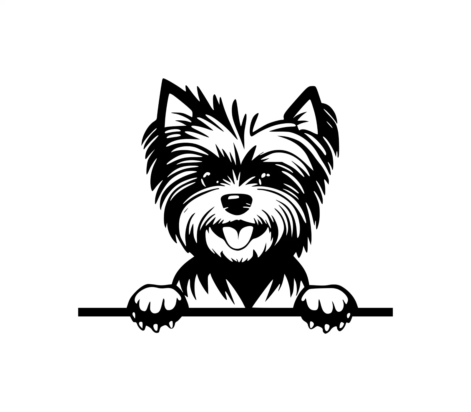 Morkie Peeking Dog SVG | Cute Silhouette for Crafts