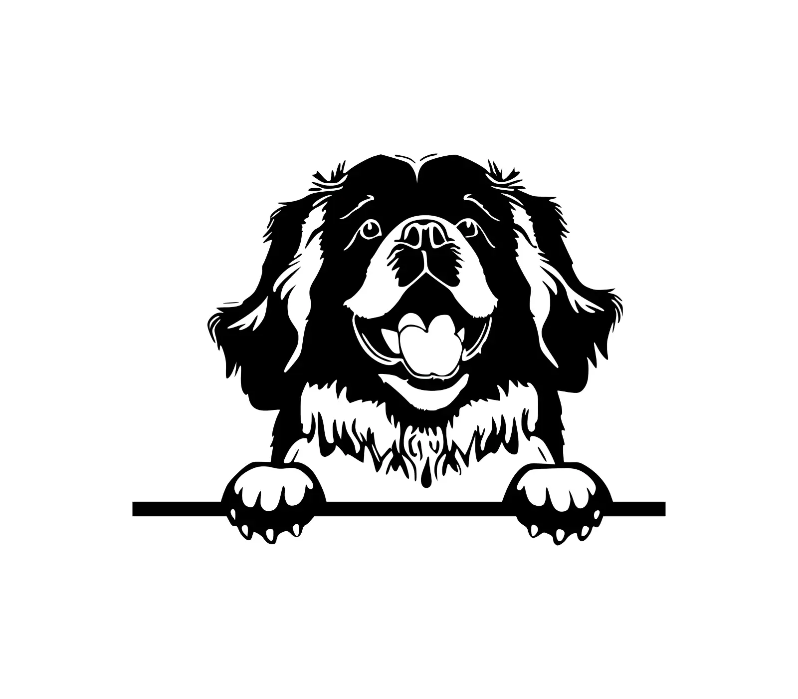 Newfoundland Peeking Dog SVG | Digital Download