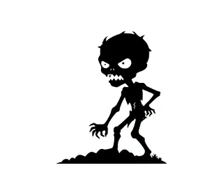 Download Menacing Zombie Silhouette SVG | Spooky Halloween Vector Art for Crafts and Decorations