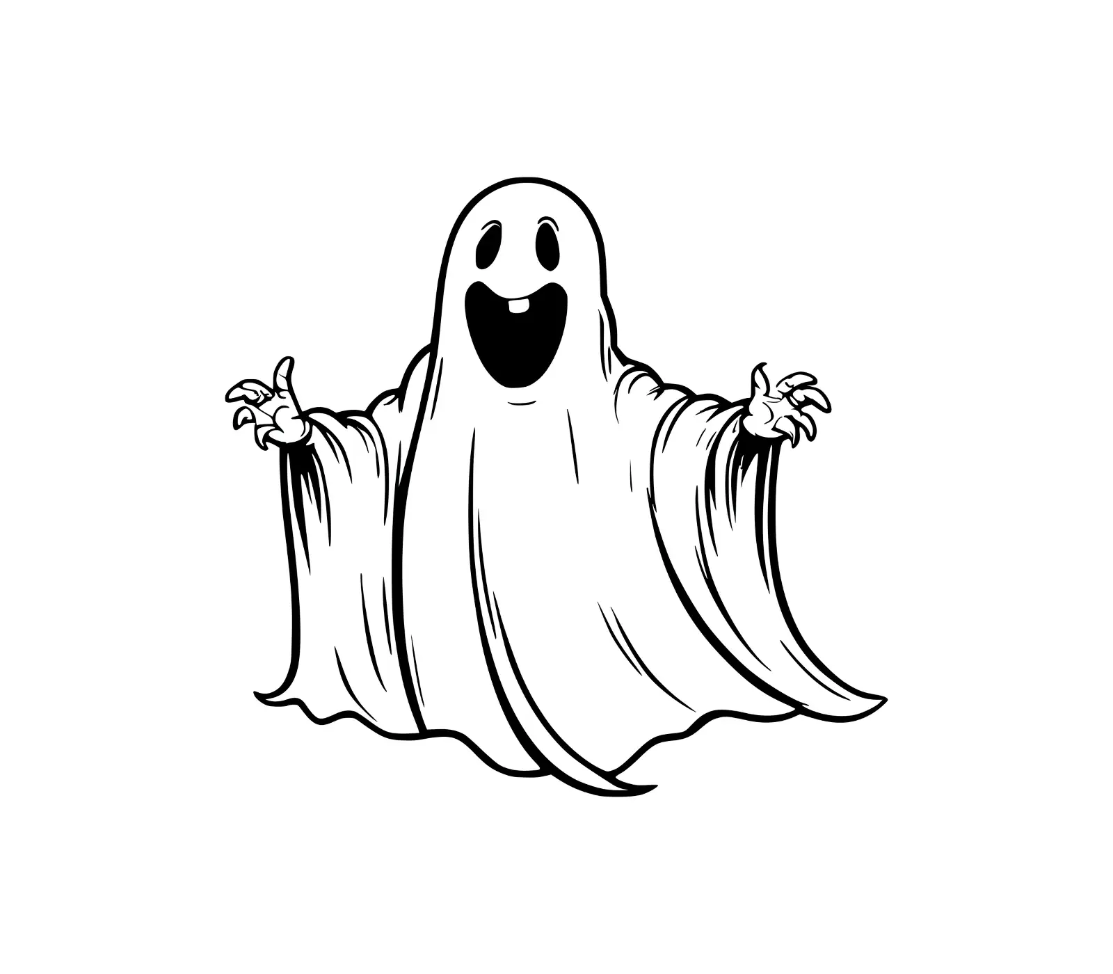 Cute Ghost SVG: Free Halloween Silhouette Design