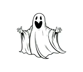 Download Adorable Ghost SVG: Cute Halloween Silhouette for DIY Crafts, Free Ghost Face Vector Art