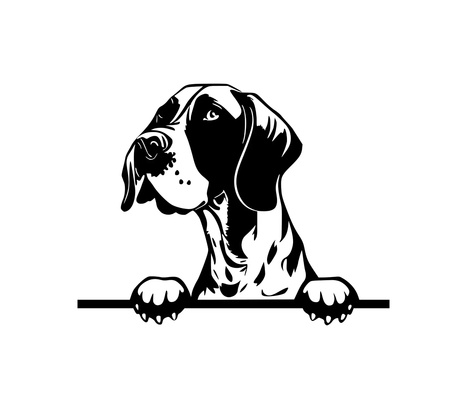 Pointer Peeking Dog SVG | Silhouette Digital Download