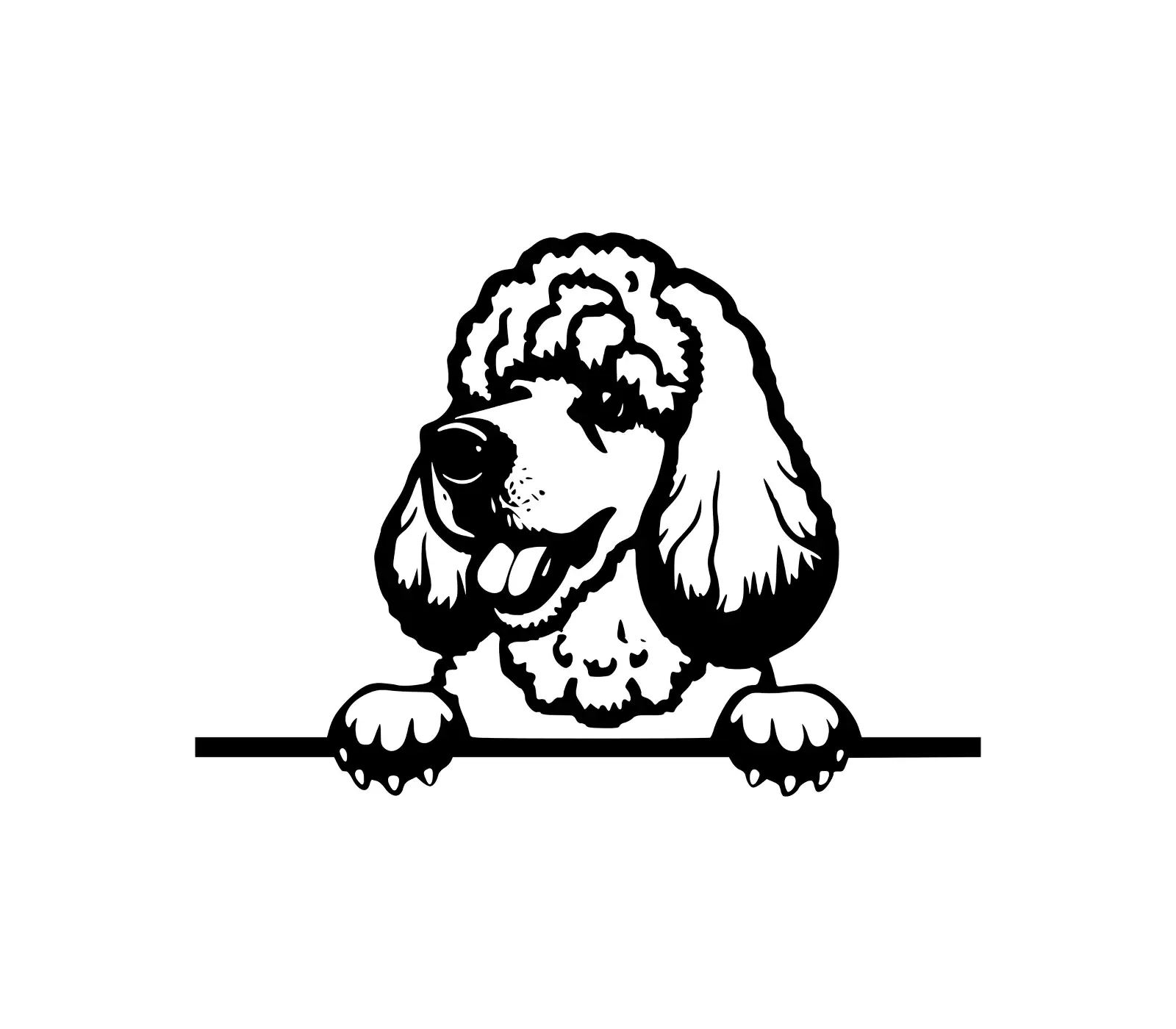 Poodle Peeking Dog SVG | Silhouette Digital Download