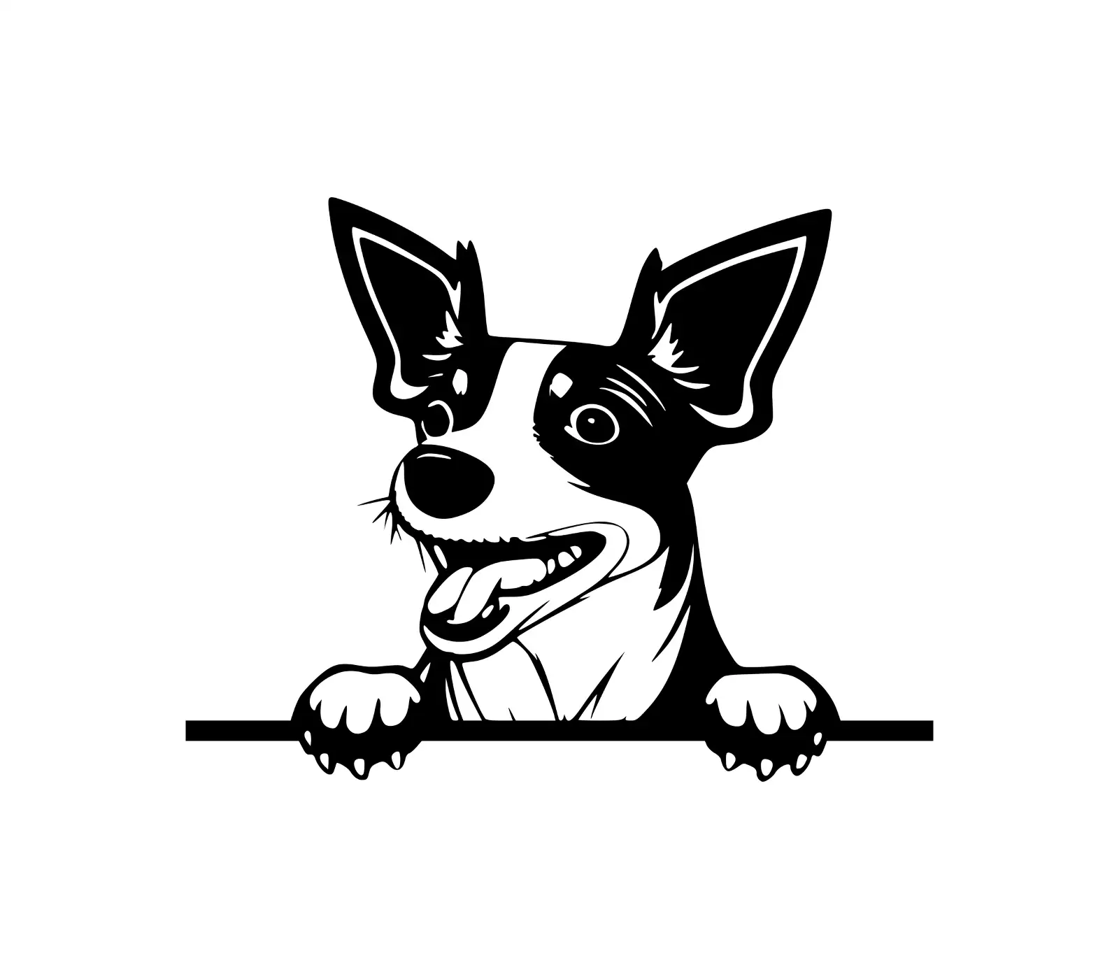 Rat Terrier Peeking Dog SVG | Silhouette Clipart