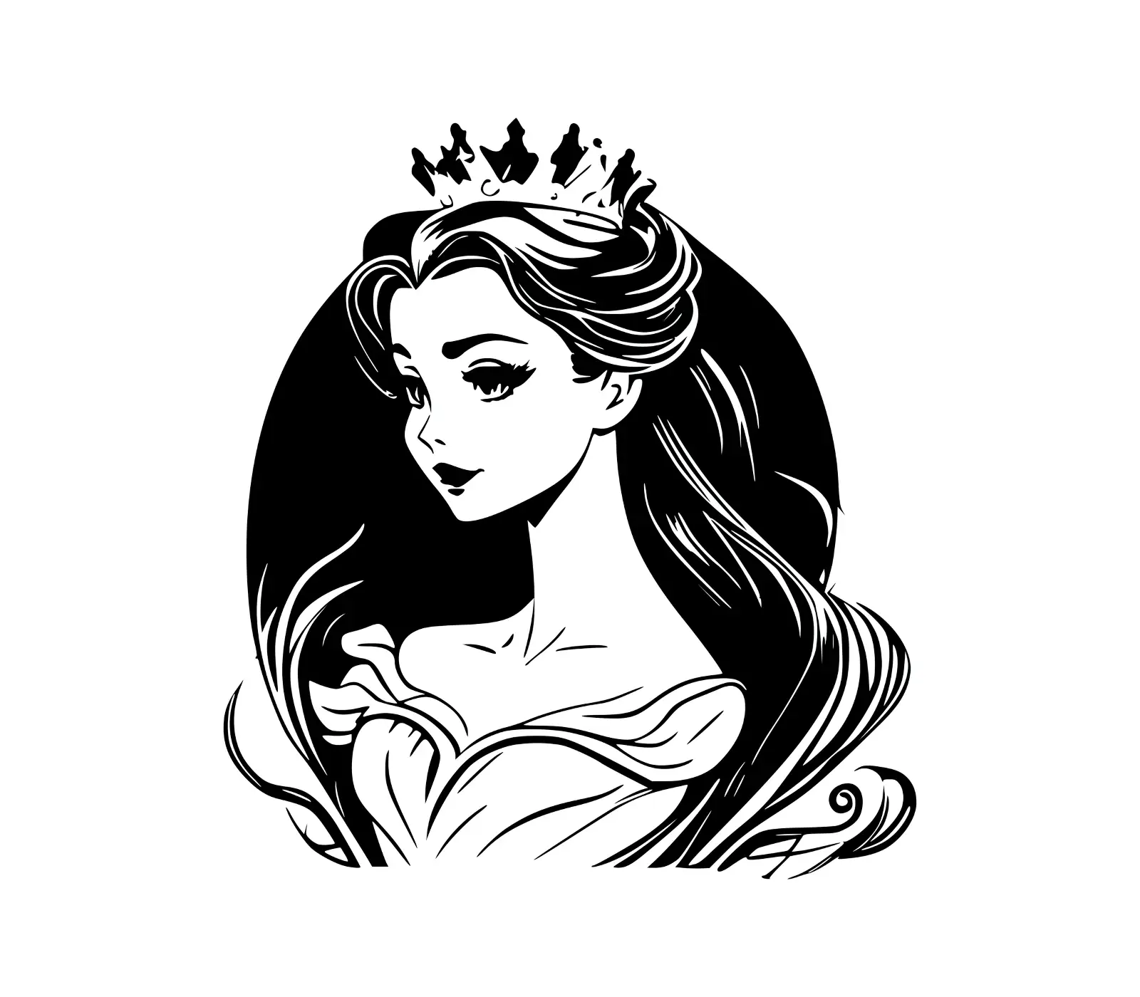 Regal Woman Vector Portrait | Elegant Female Silhouette