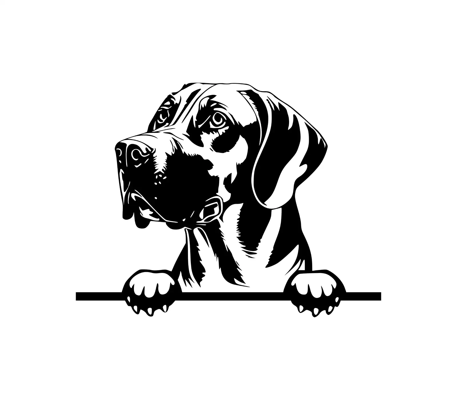 Rhodesian Ridgeback Dog SVG | Peeking Silhouette