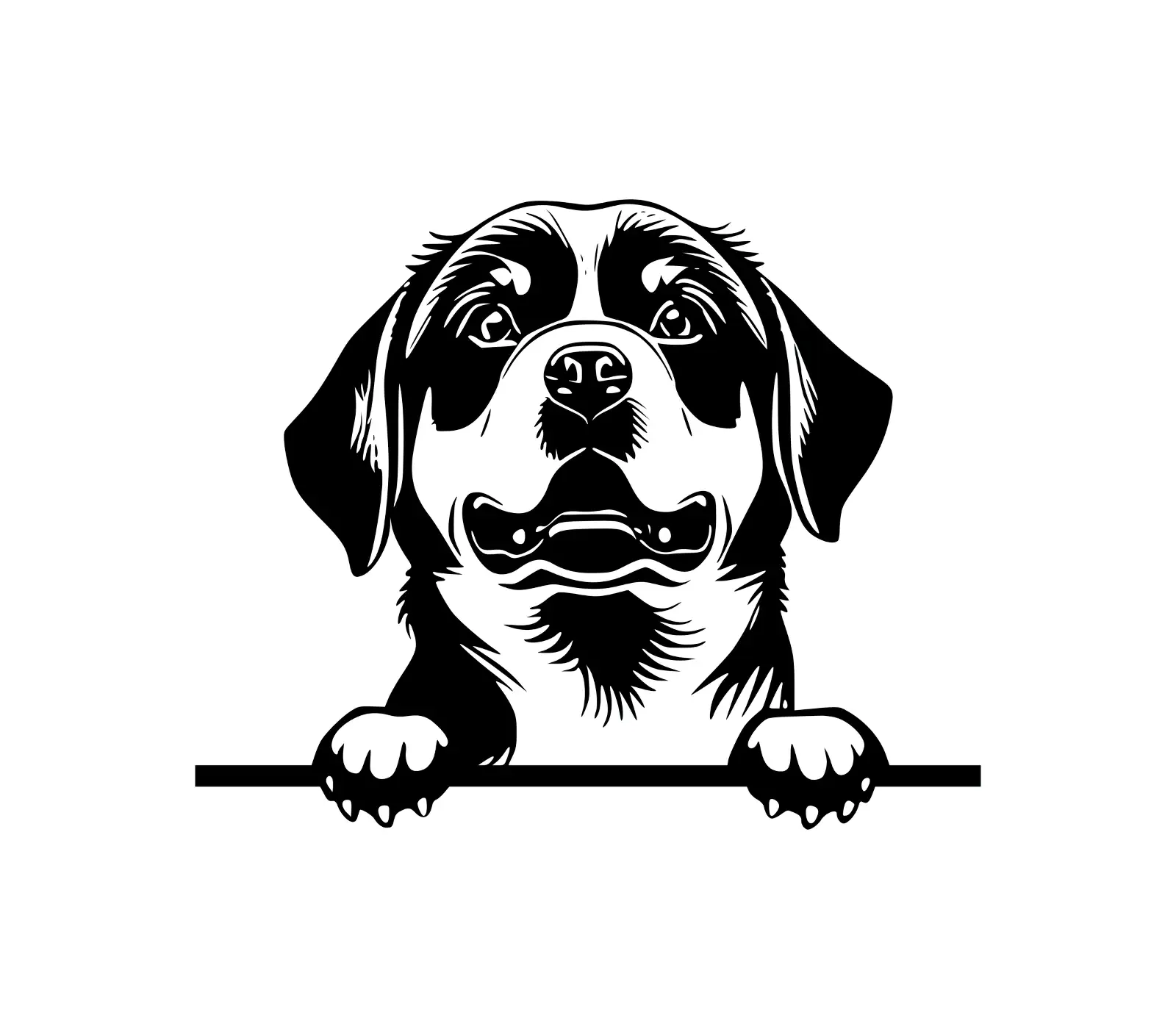 Rottweiler Peeking Dog SVG | Vector Graphic Download