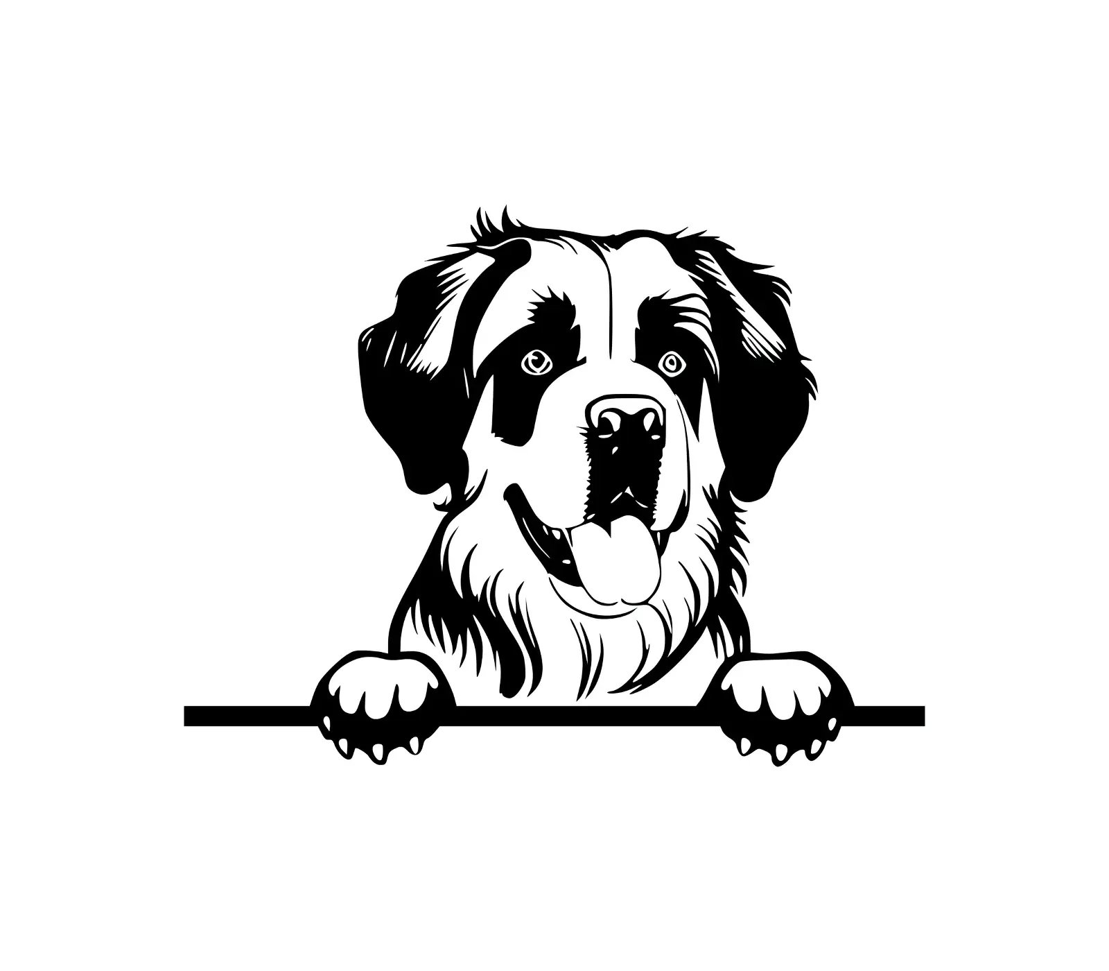 Saint Bernard Peeking Dog SVG | Vector Graphic