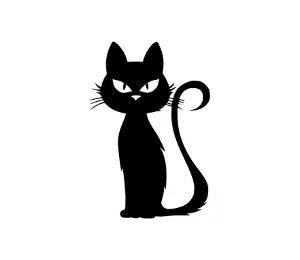 Download Sassy Black Cat Silhouette SVG: Perfect for Halloween, Cat Moms, and Cute DIY Projects