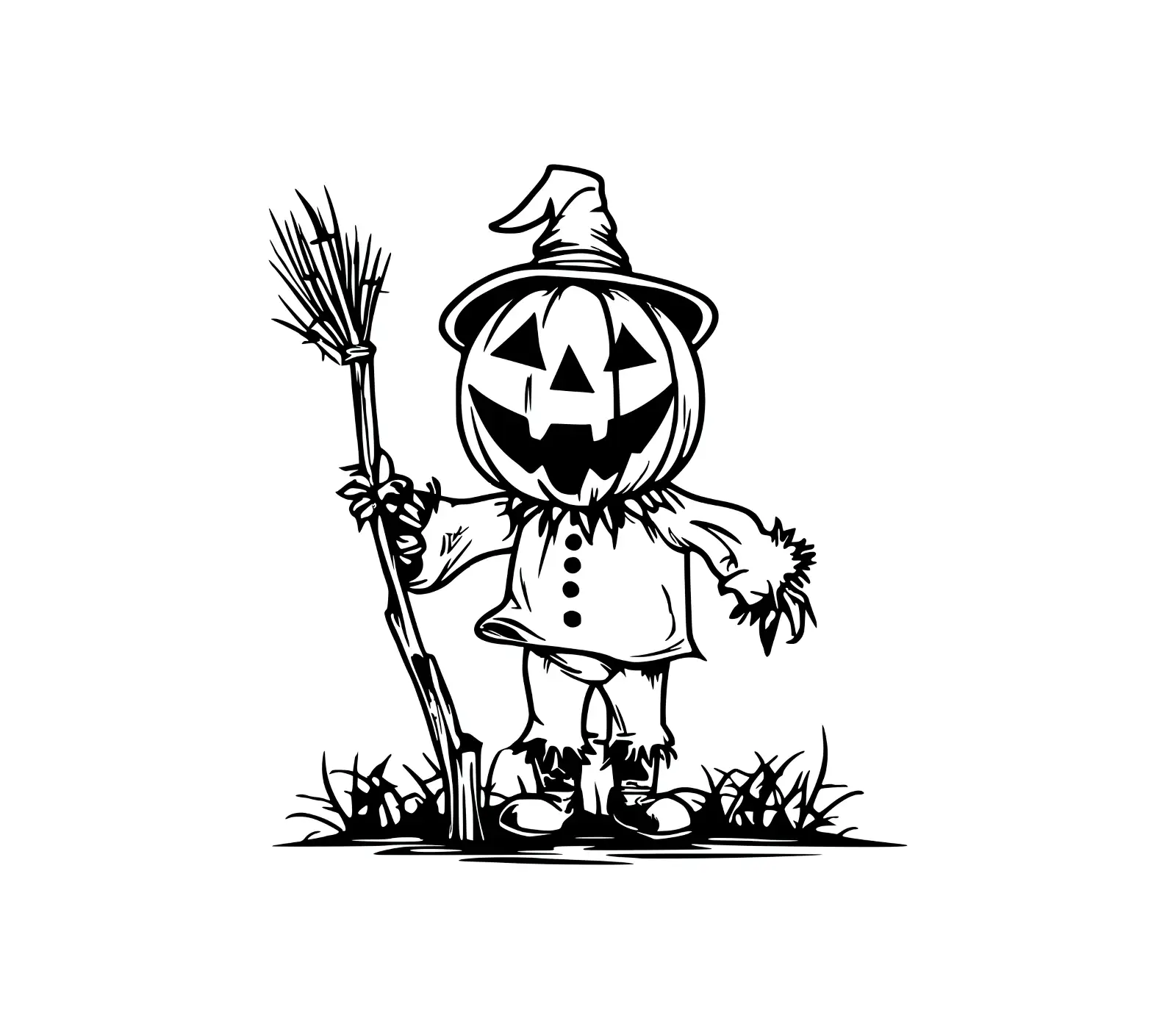 Cute Pumpkin SVG: Scarecrow Jack O' Lantern Halloween