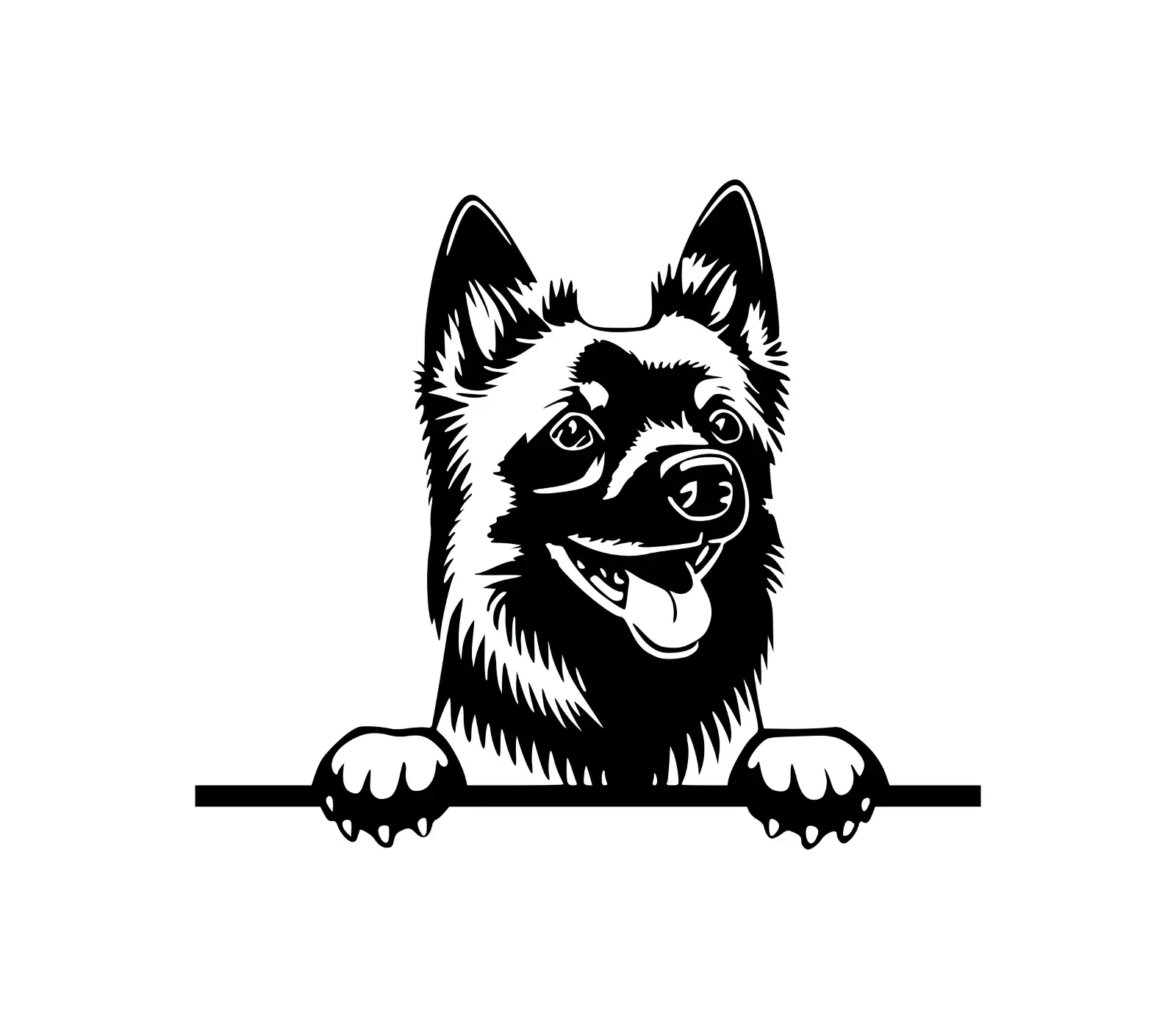 Schipperke Peeking Dog SVG | Silhouette Clipart