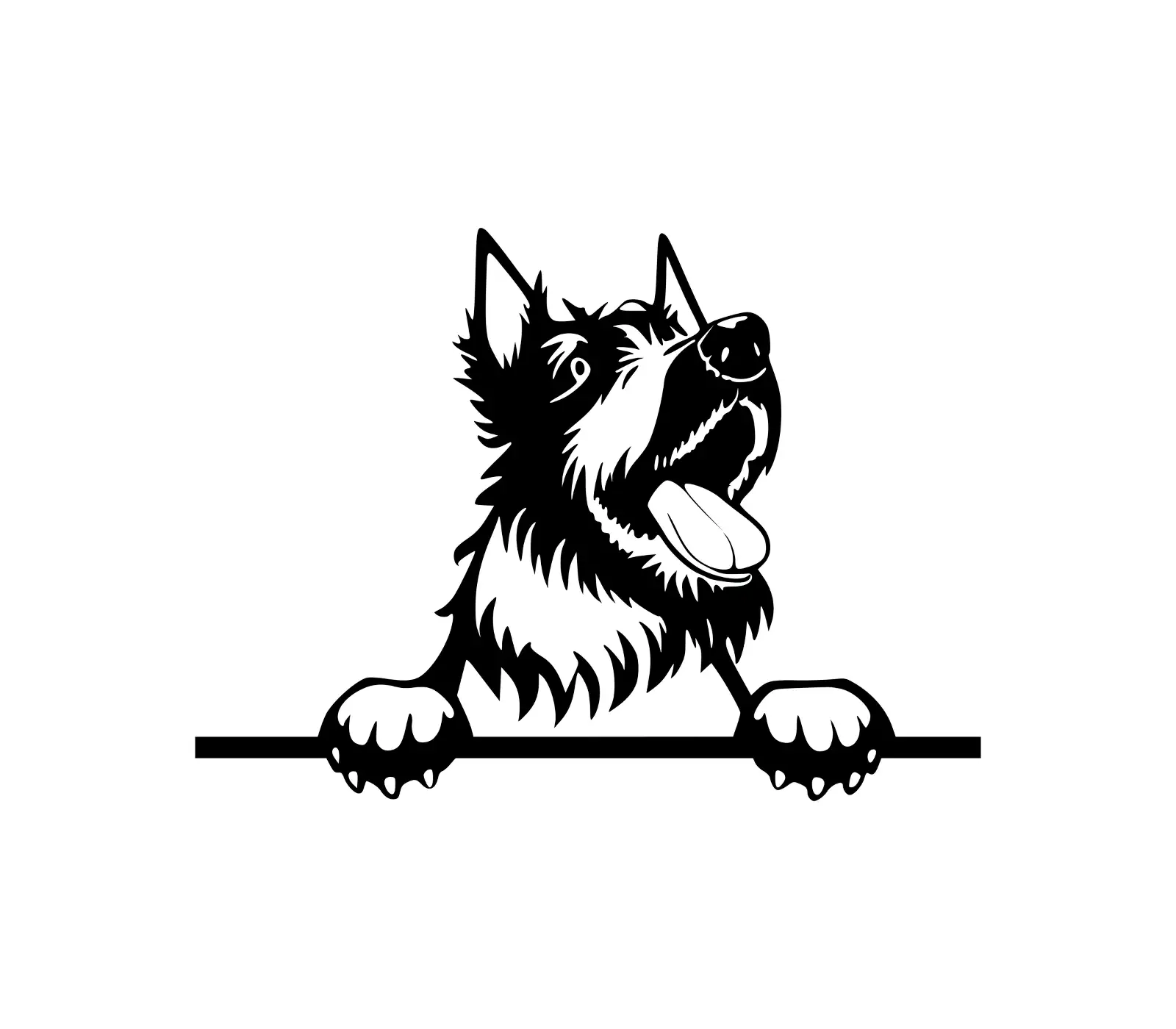 Scottish Terrier SVG: Peeking Dog Silhouette Vector