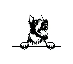 Download Scottish Terrier Peeking Dog SVG - Black and White Silhouette Vector Graphic for Cricut and Craft Projects