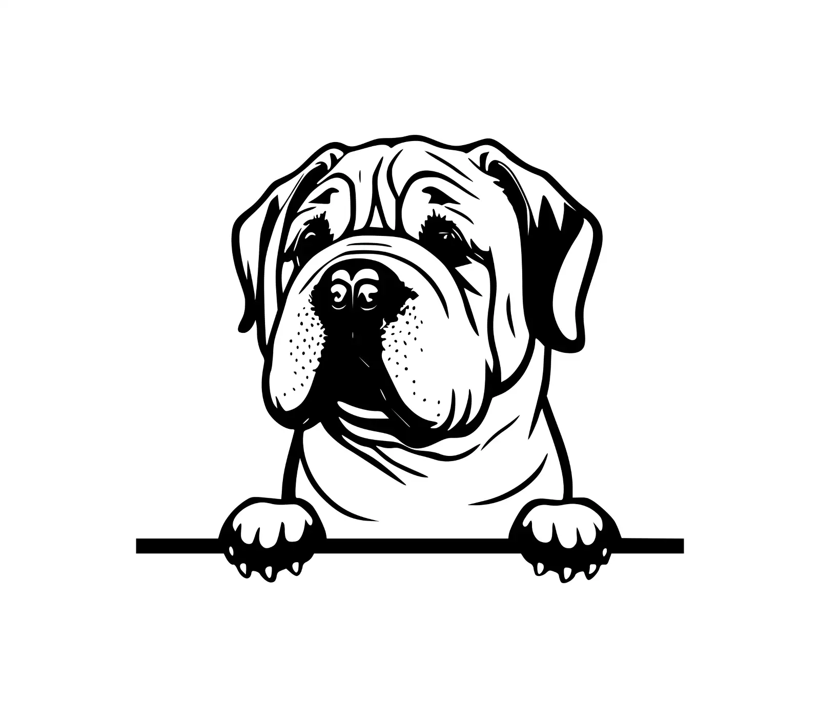 Shar Pei Dog SVG Silhouette | Peeking Canine Vector