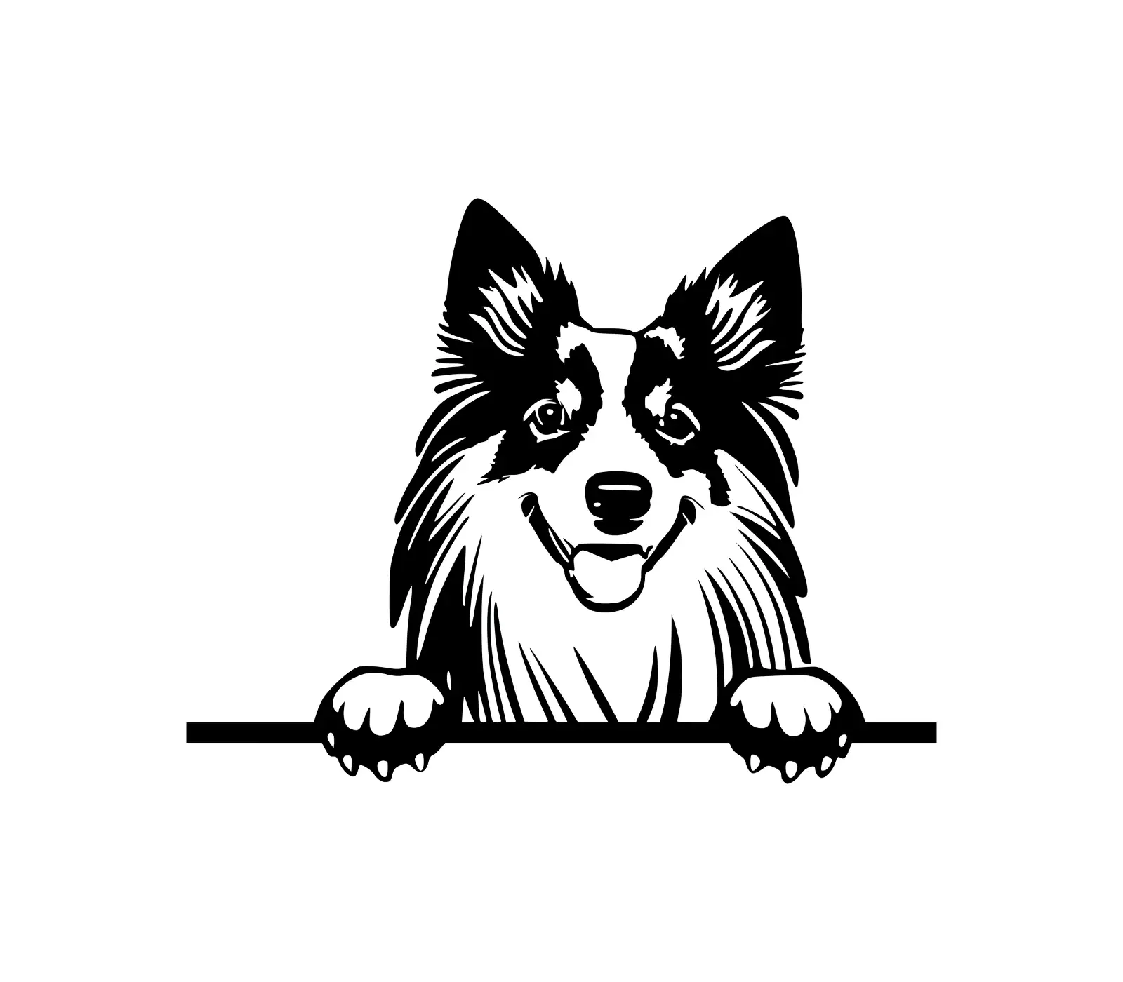 Shetland Sheepdog SVG | Peeking Dog Silhouette