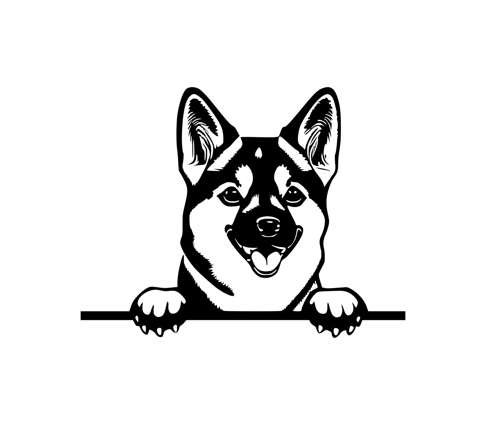 Shiba Inu Peeking Dog SVG | Cute Silhouette Vector