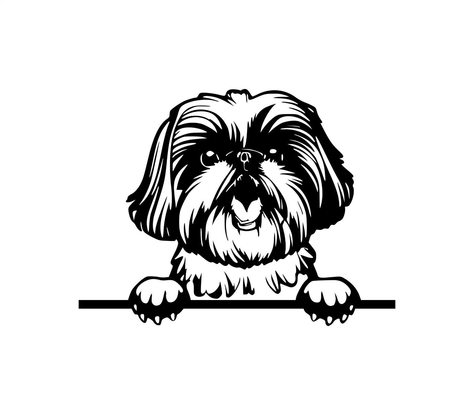 Shih Tzu Peeking Dog SVG | Cute Pet Vector Clipart