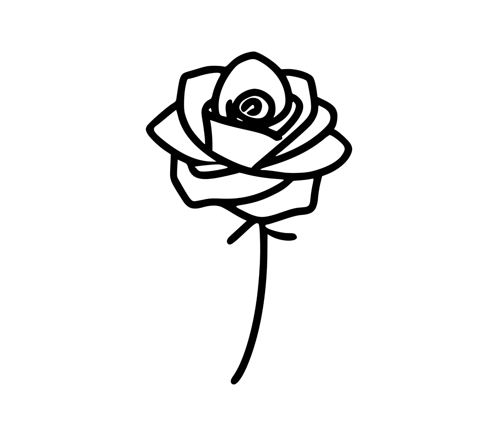 Simple Rose SVG | Free Silhouette for Cricut & DIY