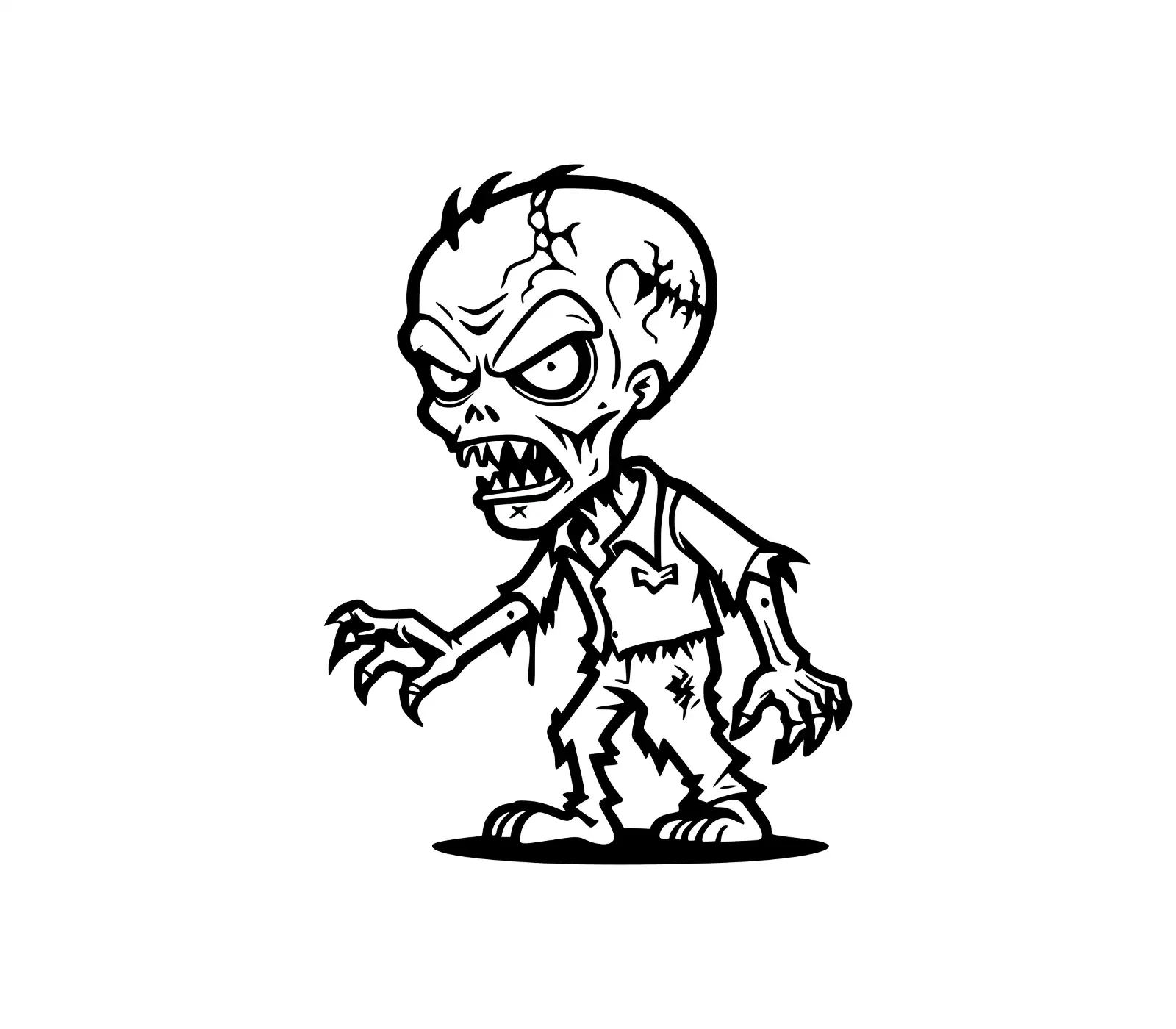 Sinister Zombie Cartoon SVG | Halloween Vector Art