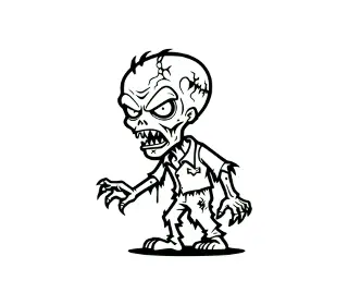 Download Sinister Zombie Cartoon SVG: Spooky Halloween Vector for Haunting Designs