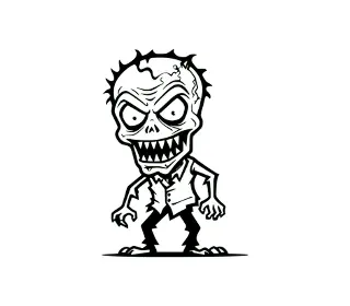 Download Sinister Zombie Cartoon Halloween SVG Vector: Spooky Digital Art for Your Haunting Designs