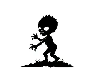 Download Sinister Zombie Silhouette SVG: Spine-Chilling Halloween Vector for Eerie Decorations and Creepy Crafts