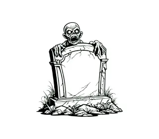 Download Eerie Skeleton Tombstone SVG: Perfect for Halloween Graveyard Designs & Gothic Decor