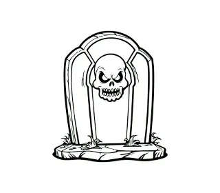 Download Haunting Skull Tombstone SVG: Spooky Graveyard Design for Halloween Crafts and Decorations