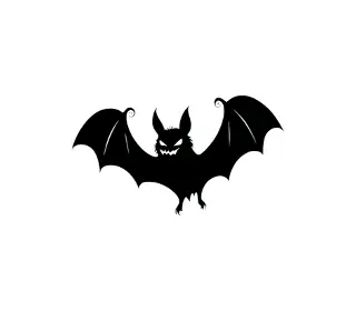 Download Spooky Bat Silhouette SVG | Halloween Craft Design for Cricut & Silhouette | Cute Hanging Bat Vector Graphic