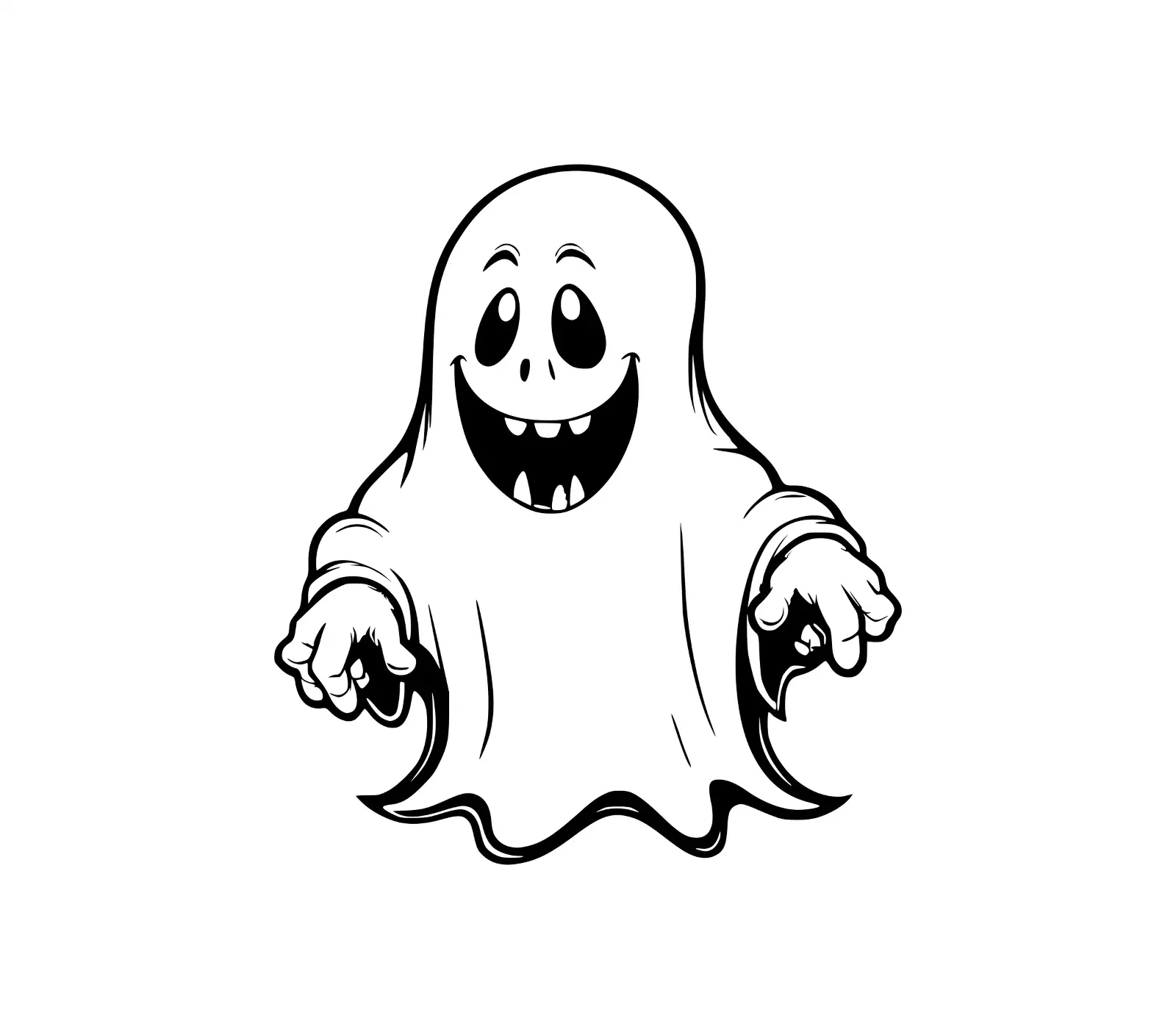 Cute Ghost SVG | Halloween Ghost Face Silhouette