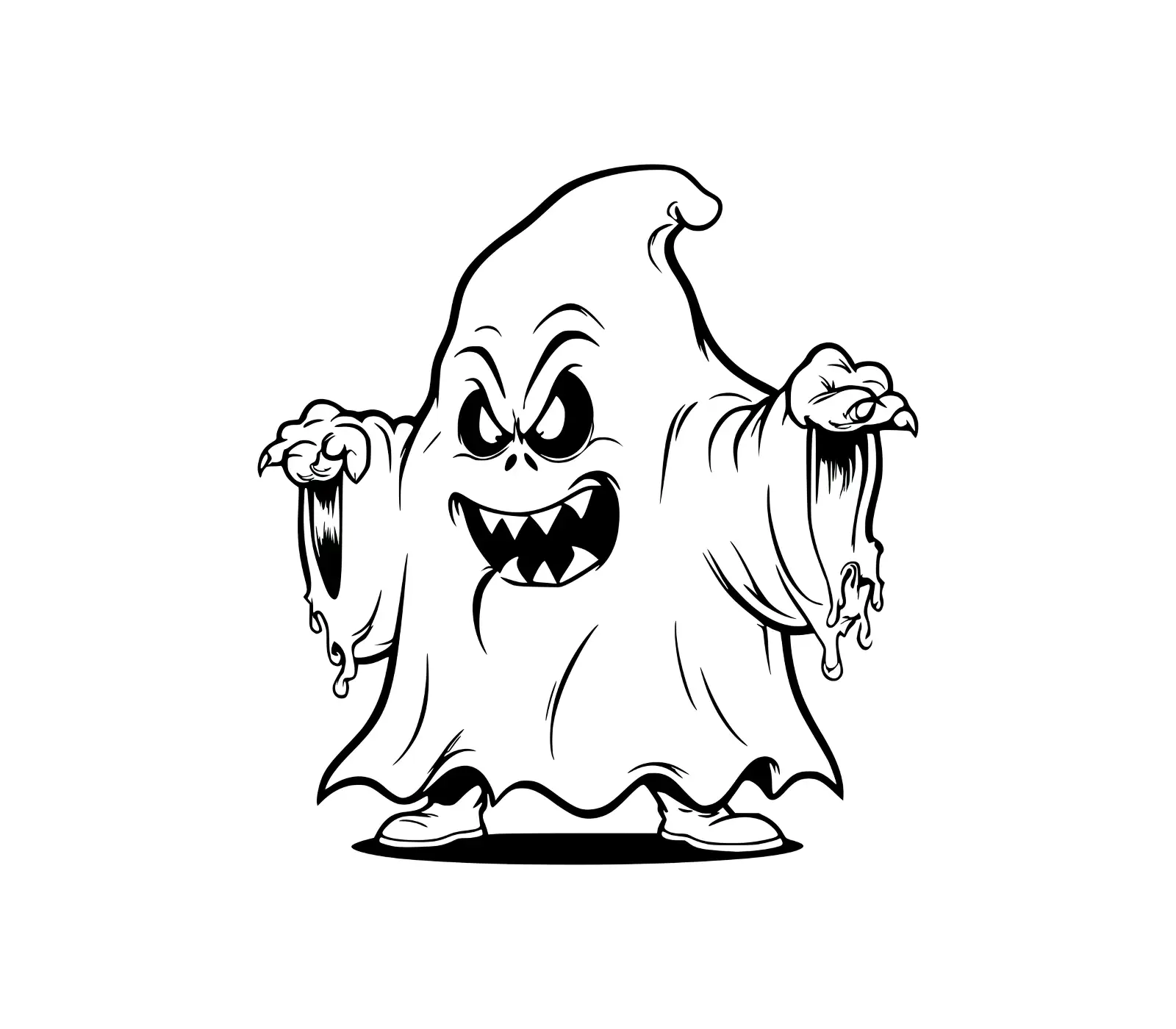 Cute Ghost SVG | Halloween Ghost Face Silhouette