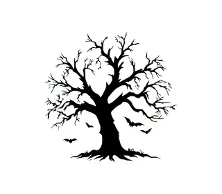 Download Spooky Dreaming Tree SVG: Haunting Silhouette for Halloween Decor, Crafts & More