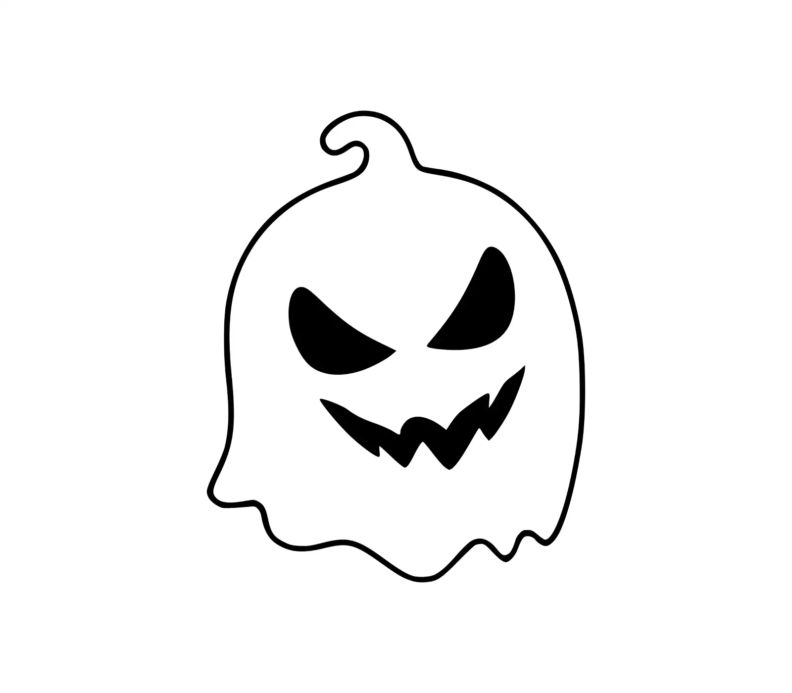 Spooky Ghost Face SVG | Cute Halloween Ghost Silhouette