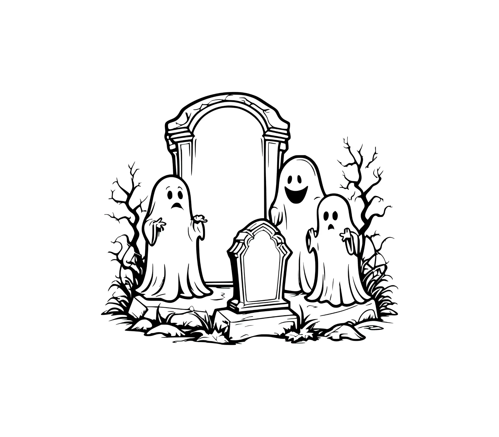 Spooky Ghost Tombstone SVG | Graveyard Vector Art