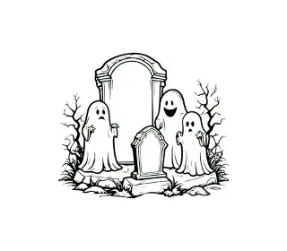 Download Spooky Ghost Tombstone SVG: Haunting Graveyard Vector for Halloween Decorations and Gothic Designs