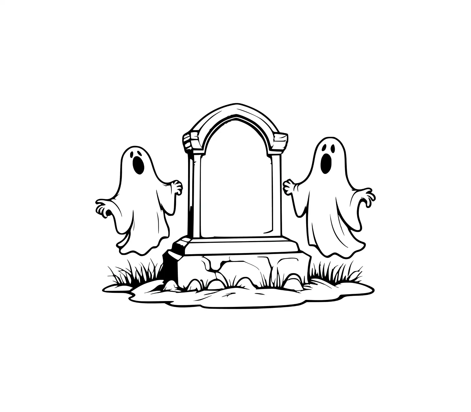 Spooky Tombstone & Ghosts SVG | Graveyard Vector Art