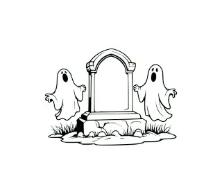 Download Spooky Ghosts & Tombstone SVG | Graveyard Vector Art for Halloween Crafts & Decor