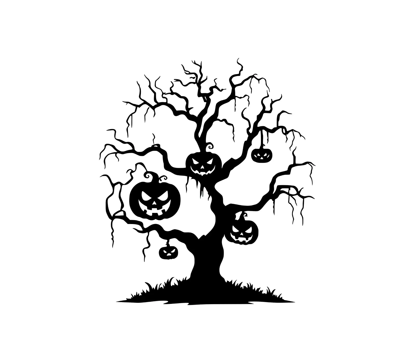 Spooky Halloween Dreaming Tree SVG | Jack-o'-Lantern Design