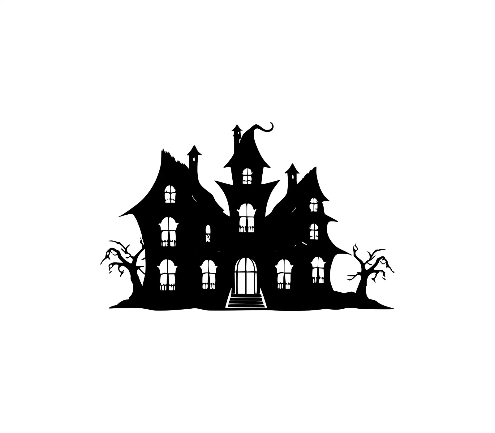 Haunted House SVG | Spooky Halloween Silhouette Art