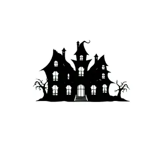 Download Spooky Haunted House SVG: Gothic Silhouette for Halloween Decor, DIY Crafts & House Art Projects