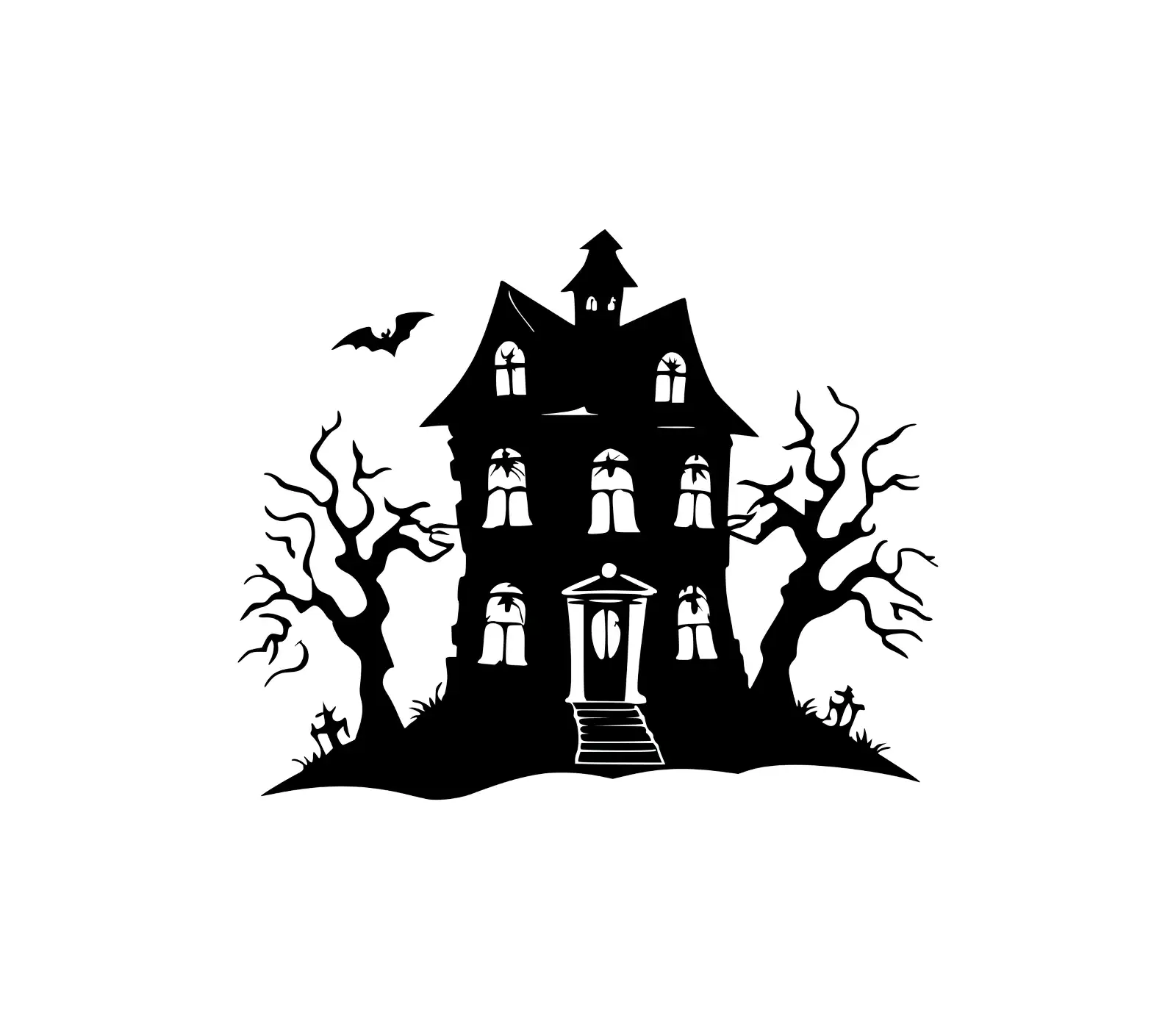 Haunted House SVG | Spooky Halloween Silhouette Art