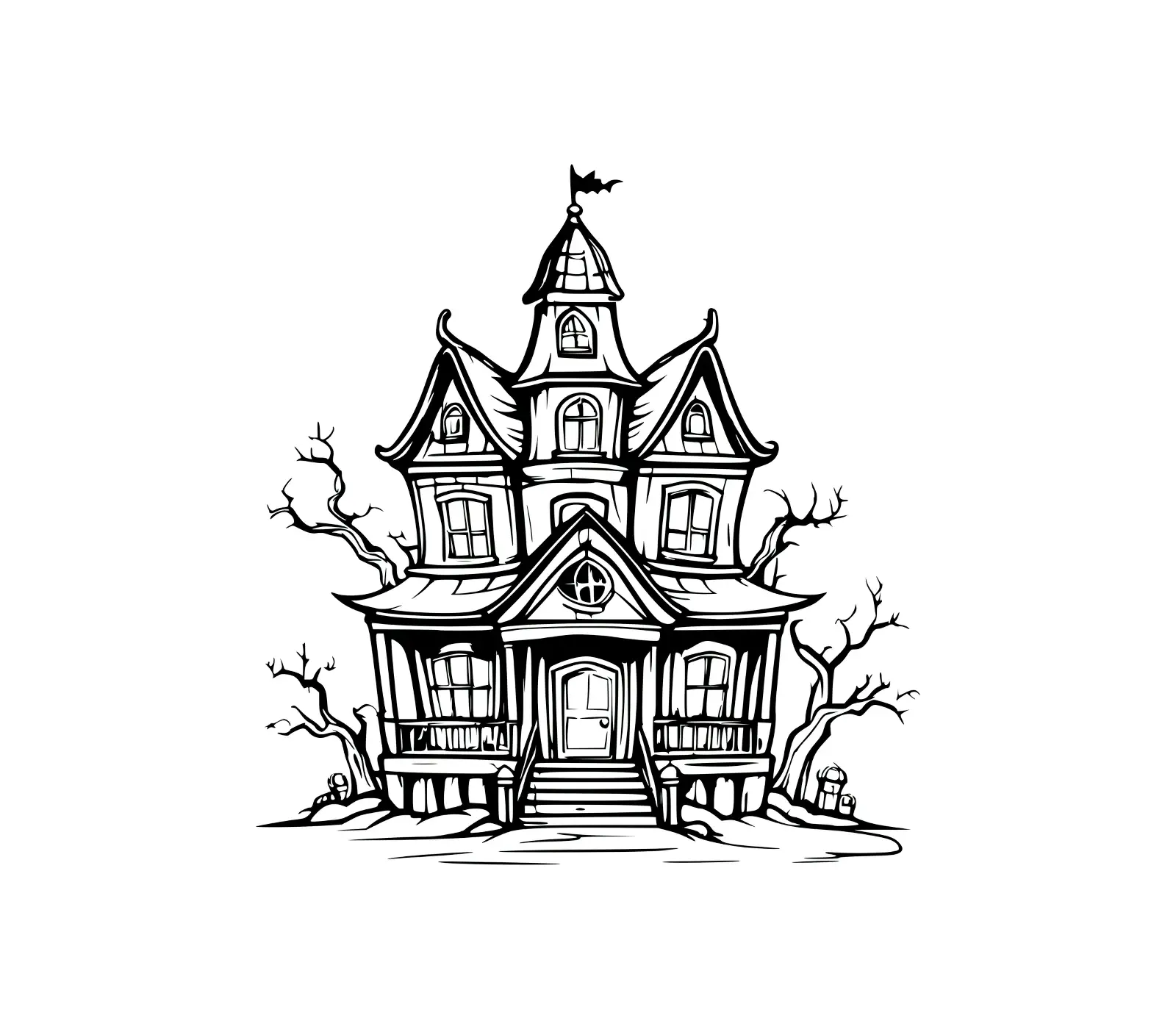 Haunted House SVG | Gothic Halloween Illustration