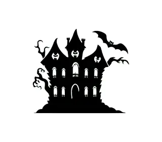 Download Spooky Haunted House SVG: Gothic Mansion Silhouette for Halloween Crafts, DIY Decor & Digital Designs