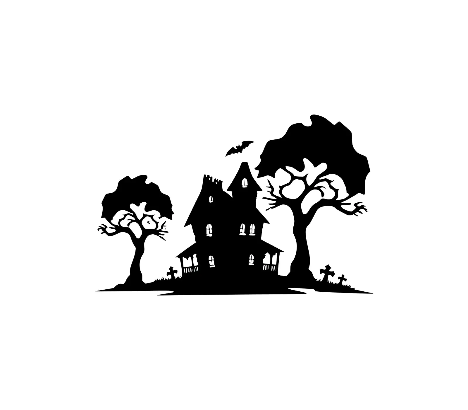 Haunted House SVG | Spooky Tree House Art for Halloween